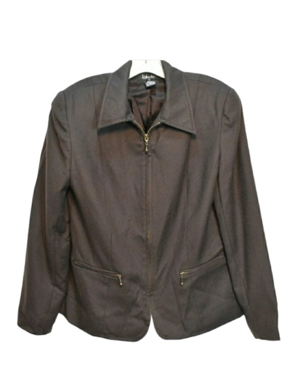 Women's Vintage 90's Rafaella Brown Zip Front Jacket 10